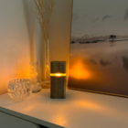 Luminária Log - Preto - Cabo Branco - 220v - Dourado (âmbar)