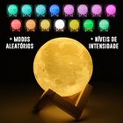 Luminaria Lua 3d Bateria Led Abajur Usb Touch Cores Decoracao