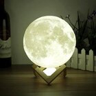 Luminária Lua Cheia De Led Colorida 3d Touch