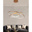 Luminaria Lustre 3 Aneis Led 3 Em 1 Perfil Luxo Ajustavel Rec