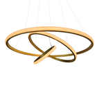 Luminaria Lustre 3 Em 1 Aneis Arco Perfil Led Infinito Ajusta