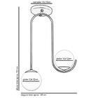 Luminária Lustre Aro Jabuticaba 2 Globos De Vidro Prata