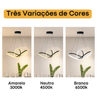 Luminaria Lustre De Led Infinity Preto