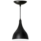 Luminária Lustre Gota Preta Fosca / Branca