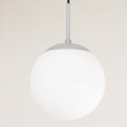 Luminária Lustre Jabuticaba Globo Vidro Quarto Prata 20cm