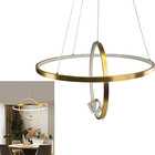 Luminaria Lustre Pendente 2 Aneis Arco Luxo Perfil Moderno De