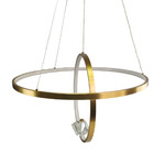 Luminaria Lustre Pendente 2 Aneis Arco Luxo Perfil Moderno De