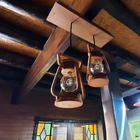 Luminária Lustre Pendente 2 Lampião 3 Peças 110/220 V