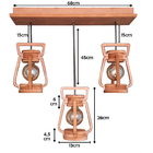Luminária Lustre Pendente 3 Lampião 5 Peças 110/220 V
