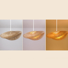 Luminária Lustre Pendente Bambu Candel Moderno De Teto Com So