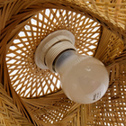 Luminária Lustre Pendente Bambu Candel Moderno De Teto Com So