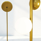 Luminária Lustre Pendente de Teto Sala 2 Globos 14cm Dourado
