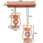 Luminária Lustre Pendente Lampião Rústica – 2 Lâmpada – Bivol