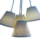 Luminária Lustre Pendente Luminária Cacho 4 Cúpulas Teciods T