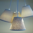 Luminária Lustre Pendente Luminária Cacho 4 Cúpulas Teciods T