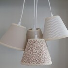 Luminária Lustre Pendente Luminária Cacho 4 Cúpulas Teciods T