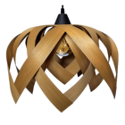 Luminária Lustre Pendente Madeira Natural Teto Sala Quarto Co