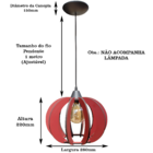 Luminária Lustre Pendente Madeira Sala Quarto Cozinha Balcão