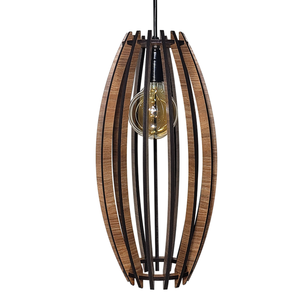 Luminária Lustre Pendente Madeira Teto Sala Quarto Cozinha Ba