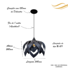 Luminária Lustre Pendente Madeira Teto Sala Quarto Cozinha Fl