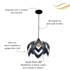 Luminária Lustre Pendente Madeira Teto Sala Quarto Cozinha Lú