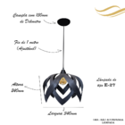 Luminária Lustre Pendente Madeira Teto Sala Quarto Cozinha Lú