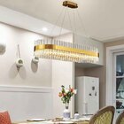 Luminaria Lustre Pendente Oval Cristais Moderna Design Luxo D