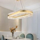 Luminaria Lustre Pendente Oval Cristal Desgin Moderno Luxo De