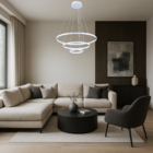 Luminária Lustre Pendente Ring Arco 3 Anéis 20 40 E 60cm Led