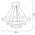 Luminária Lustre Pendente Ring Arco 3 Anéis 20 40 E 60cm Led