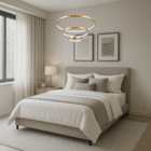 Luminária Lustre Pendente Ring Arco 3 Anéis 20 40 E 60cm Led