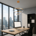 Luminária Lustre Pendente Ring Arco 3 Anéis 20 40 E 60cm Led