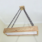 Luminária Lustre Pendente Rústico Madeira Led Lustre 40w