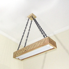 Luminária Lustre Pendente Rústico Madeira Led Lustre 40w