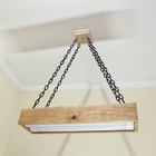 Luminária Lustre Pendente Rústico Madeira Led Lustre 40w