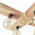 Luminária Lustre Pendente Rústico Retro Madeira 65x65cm