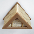 Luminária Lustre Pendente Rústico Retro Madeira Sisal 45cm