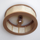 Luminária Lustre Pendente Rústico Retro Madeira Sisal 60cm