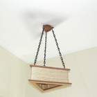 Luminária Lustre Pendente Rústico Retro Madeira Sisal 60cm