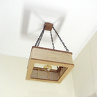 Luminária Lustre Pendente Rústico Retro Madeira Sisal 60cm