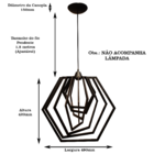 Luminária Lustre Pendente Sala Cozinha Mesa Jantar Moderno He