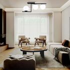 Luminária Lustre Plafon De Teto Preto Trilho Alumínio Preto E