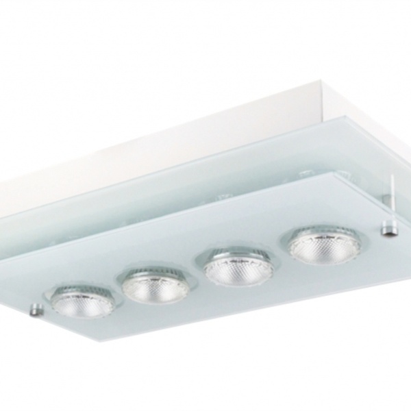 Luminaria Macapá Br Retang Sobrepor 2 Vidros 04 Lp 28x48cm E2