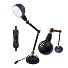 Luminária Mesa Abajur Articulada 1 E-27 Preto Com Cobre St1205