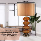 Luminária Mesa Abajur Canvas Vidro Ambar Exclusivo Aprovado