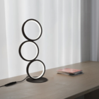 Luminária Mesa Abajur Led 10w Quarto 3 Anéis Minimalista Coff