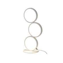 Luminária Mesa Abajur Led Quarto 3 Anéis Minimalista Branco