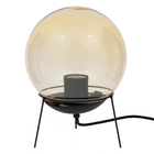 Luminária Globb VD Âmbar Ø200mm Cabo Tecido Preto 1xE27 - Preto Liso