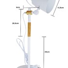 Luminária Mesa Metal Com Madeira Articulada T2608 Branca - Lm