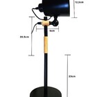 Luminária Mesa Metal Com Madeira Articulada T2608 Preta - Lmm